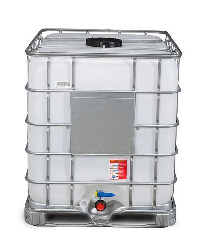 DENIOS Recobulk IBC Container, Stahlrahmen, 1000 l, Öffnung NW225, Auslauf NW50, 266184