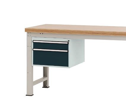 Manuflex Gehäuse-Unterbau PROFI, Nutzhöhe 300 mm mit 2 Schubfächern, für Werkbanktiefe 700 mm, Anthrazit, ZB4581.7016