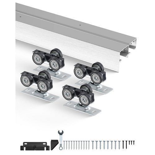 VEVOR Schiebetürsystem 1828 mm, Aluminiumlegierung, für Türbreite 927 mm x 2, Schiebetürbeschlag, bis 68 kg belastbar, TLMTZTLM6FTSEDXEDV0