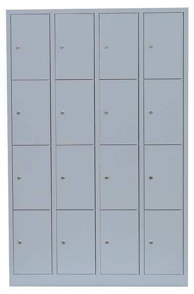 Lüllmann Stahl-Fächerschrank, 1800 x 1170 x 500 mm, Lichtgrau/Lichtgrau, 520440