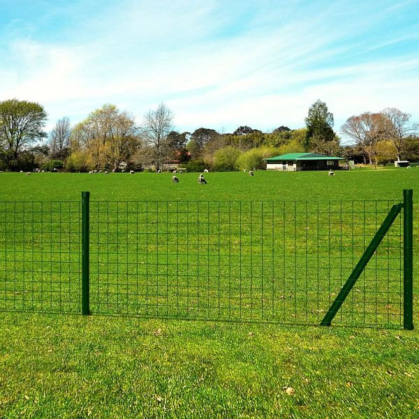 vidaXL Eurozaun Stahl 25x1,5 m Grün, 140571