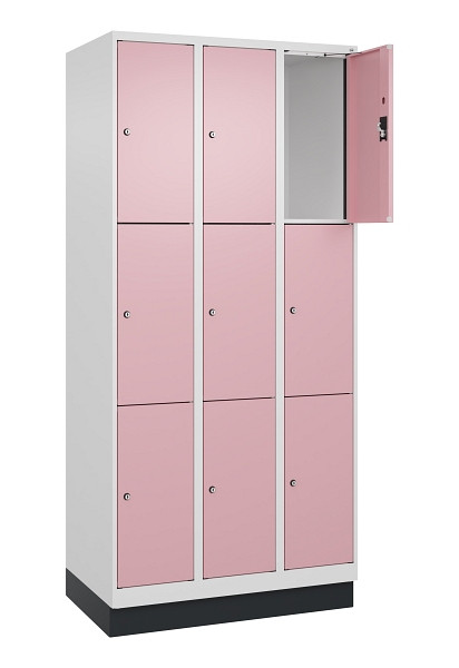 C+P Schließfachschrank Evolo PLUS, mit Sockel, 9 Fächer, 1950x900x500mm, 9016/30, 049020-303 S10018