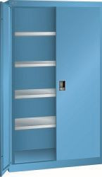 LISTA Schwerlastschrank 54x27E (BxTxH) 1100x641x1950mm CODE Lock, Vollblechtür, Farbe: Lichtblau, 98.081.010.C