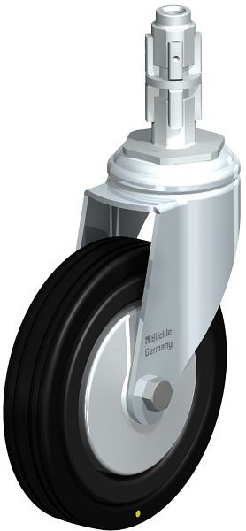 Blickle LKRA-VPA 125K-11-EL-FA-E13 Apparate-Lenkrolle mit Expander, Vollgummi, Schwarz, 750807