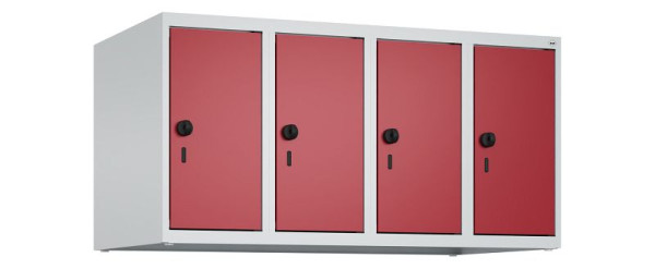 C+P Schrankaufsatz Classic PLUS, Aufsatzschrank, 7035/3003, Sicherheits-Drehriegel, 500x1000x500mm, 4 Abteile, 080090-49 S10001