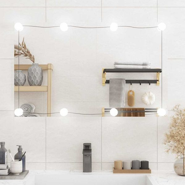 vidaXL Wandspiegel mit LED-Leuchten 50x80 cm Glas Rechteckig, 3189156