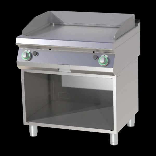 RM Thermik Serie 700, Gas-Grillplatte mit Unterbau, 800x730x900 mm, glatte Grillfläche verchromt, FTH-C-780G