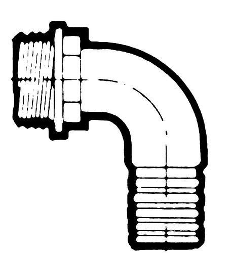 DENIOS Schlauchtülle, 90° abgewinkelt, mit Außengewinde, 3/4", VE: 10 Stück, 309845