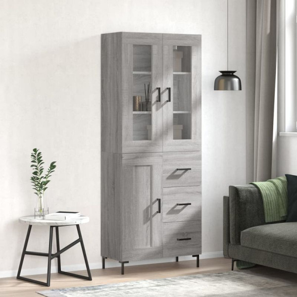 vidaXL Highboard Grau Sonoma 69,5x34x180 cm Holzwerkstoff, 3198663