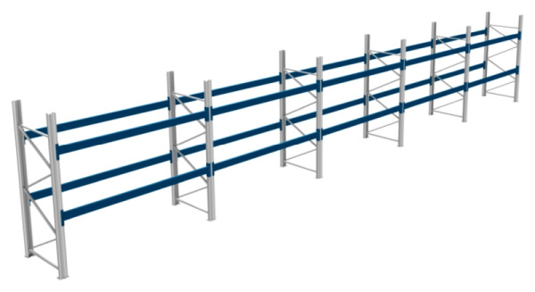 BITO Palettenregal P2 2505x1100x14300 Komplettregal, 2E, 800 RAL5010 U, 56405