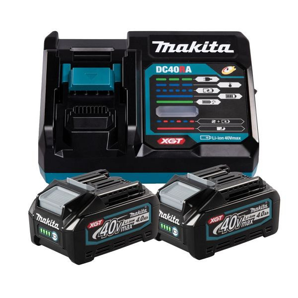 Makita Power Source Kit Li 40 V 4,0 Ah inkl. Schnellladegerät & 2 Akkus im MAKPAC, 191L77-9