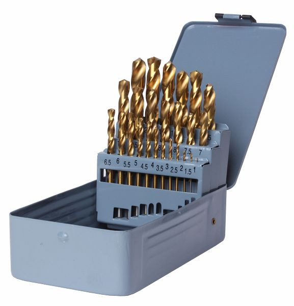 GSR Spiralbohrersatz 25 teilig rechts DIN 338 HSS-G TiN 1 mm - 13 mm, 08344300