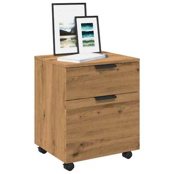 vidaXL Mobiler Aktenschrank mit Rollen Artisan Eichen-Optik 45x38x54cm, 856950