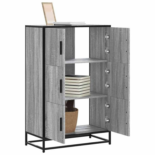 vidaXL Highboard Grau Sonoma 68x35x106,5 cm Holzwerkstoff und Metall, 849072
