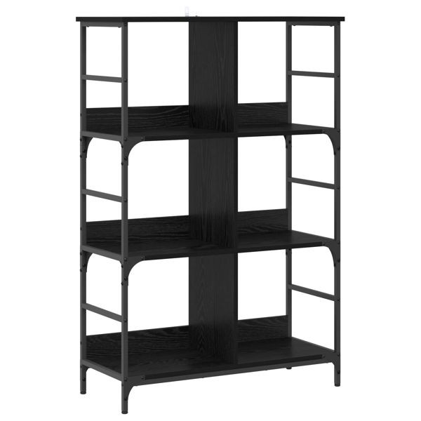 vidaXL Regal Schwarz Eichen-Optik 78,5 x 33 x 117,5 cm Metall PB, 8010891