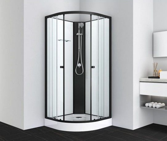 Sanotechnik Komplettduschkabine BALATON 2 schwarz 90x90x203cm (Bausatz), PS11B