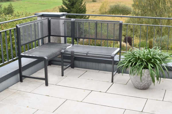 Merxx Elos Eckbank, Schenkel wahlweiße rechts oder links montierbar, Aluminium, 21710-217