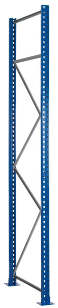 Schulte Palettenregal-Ständerahmen S635-B20, unmontiert, 7500x800 mm, blau/verzinkt, 46111