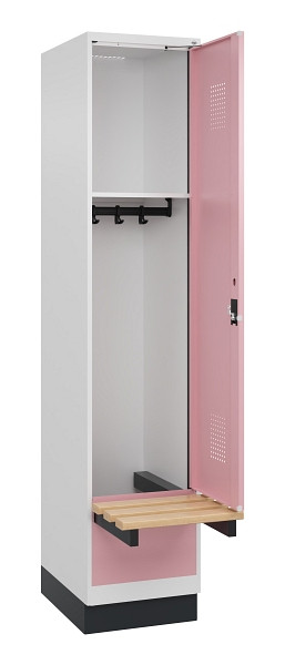 C+P Spind Evolo PLUS, 1 Abteile, 1950x400x815mm, 9016/3015, Zylinderschloss, 049040-12 S10045