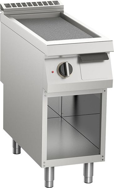 KBS Elektro-Grillplatte gerillt aus Edelstahl 7,5 kW mit 1 Heizzone offener Unterbau, 10512451
