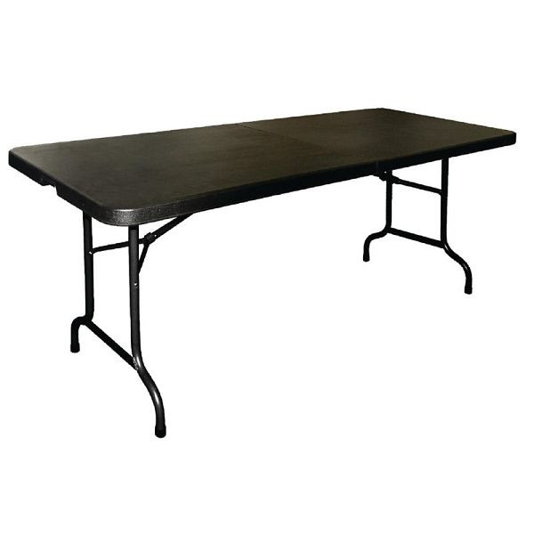 Bolero rechteckiger Klapptisch schwarz 183cm, Polyethylen und Stahl, CB518