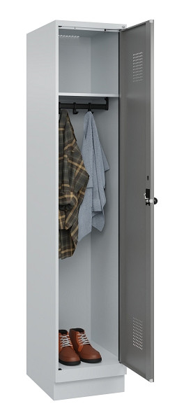 C+P Spind Evolo PLUS, mit Sockel, 1 Abteil, 1950x400x500mm, 7035/0004, Verschluss Drehriegel, Ablageböden 1, 049020-12 S10014