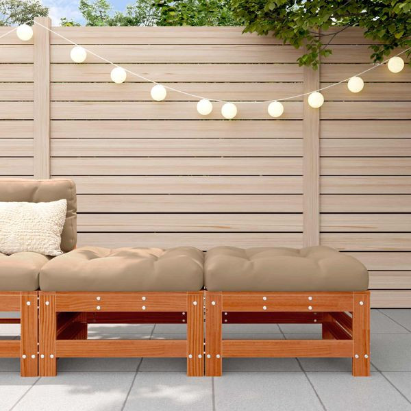 vidaXL Gartenfußstütze Massives Kiefernholz Wachsbraun, 865631