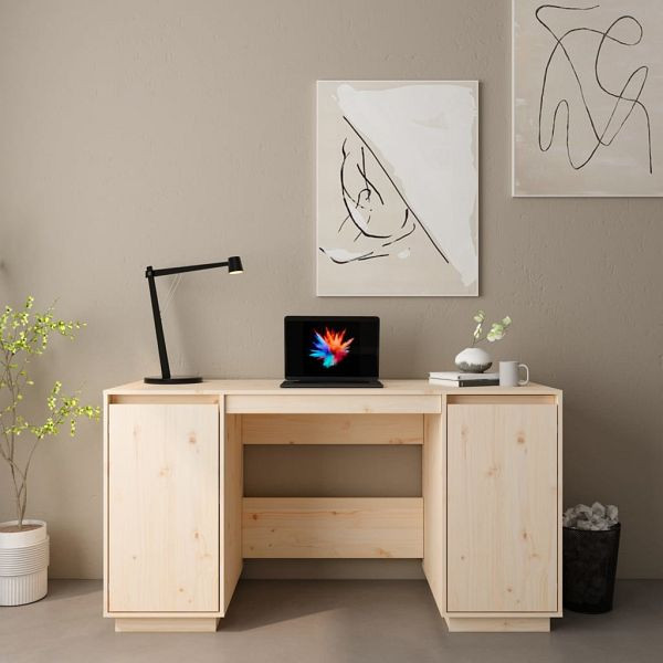 vidaXL Schreibtisch 140x50x75 cm Massivholz Kiefer, 814324