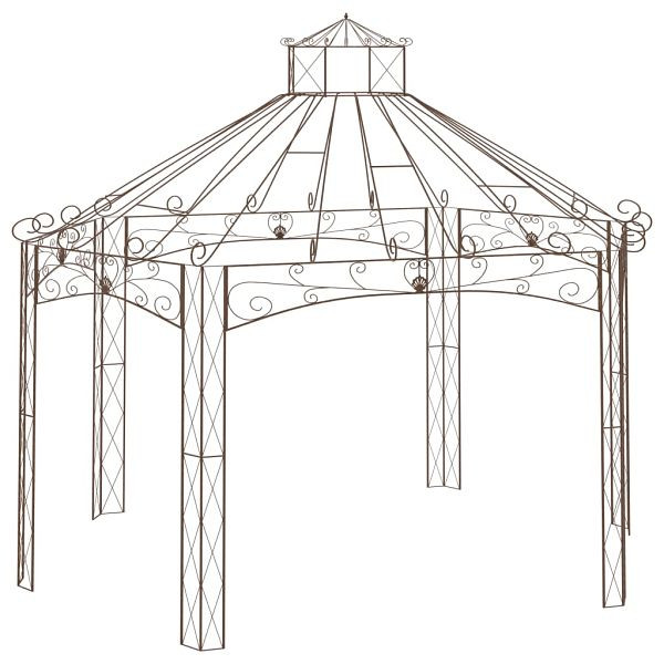 vidaXL Gartenpavillon Antik-Braun 558x350x408 cm Eisen, 314001