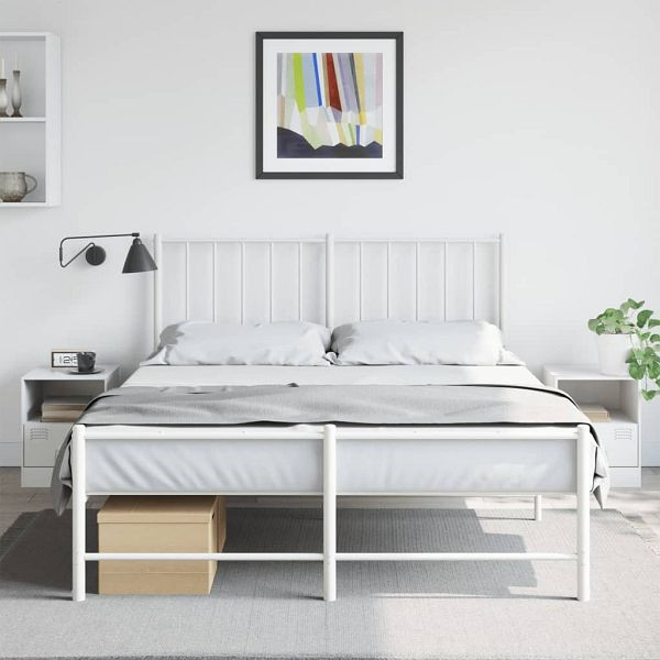 vidaXL Nachttische 2 Stück Weiß 34,5x39x44 cm Stahl, 841762