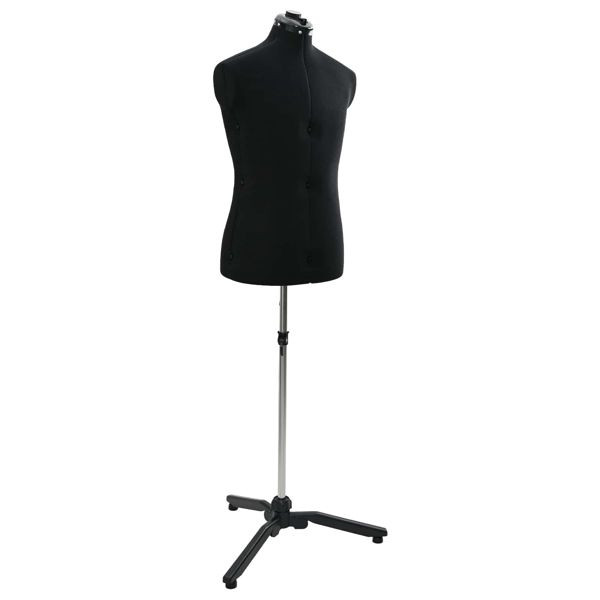 vidaXL Verstellbare Kleiderform für Damen Schwarz 37,5-45,5 Zoll Stoff, 42018612