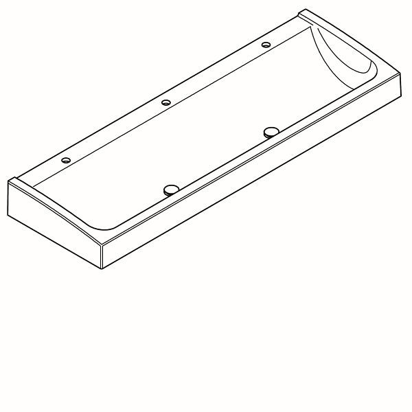 KWC Waschrinne, FUTURA exklusiv, MIRANIT, 1800x170x570 mm, 3 Armaturenbohrungen, Haubenablaufventil, 2030066267