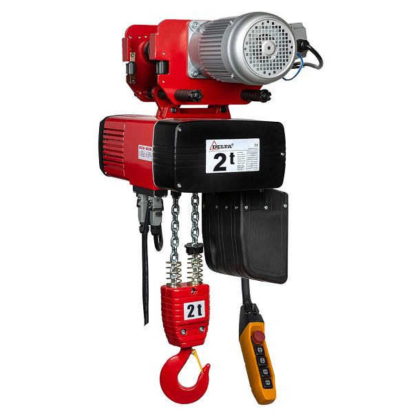 DELTA Premium Elektrischer Kettenzug Typ DEH mit elektrischem Fahrwerk 400V, 4/1m/min 2-Strang, 2t mit 3m Hubhöhe, DH.0.DED.02003.03
