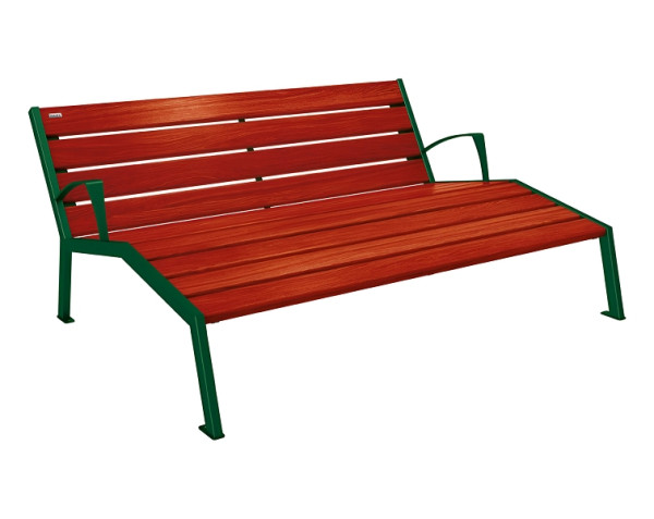 Procity Liegestuhl Silaos 1800 mm, Mit Armlehne, Holz & Stahl, Mahagoni/RAL 6005, 209661.6005.ACAJ