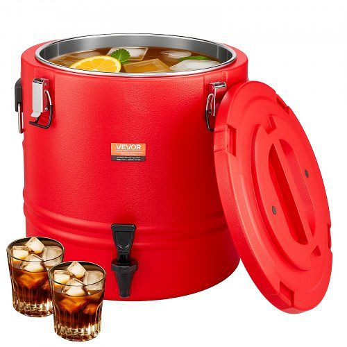 VEVOR 30L Thermo-Getränkespender mit Zapfhahn, lebensmittelechter 304er-Edelstahl, für Heiß-/Kaltgetränke, Tee, Kaffee, Restaurant, YLHLQQYXKHS81CX2R001V0