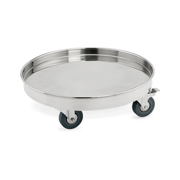 WAS Transporttrolley für Abfallbehälter 4452 400, Durchmesser 42 cm, Chromnickelstahl, 4452001