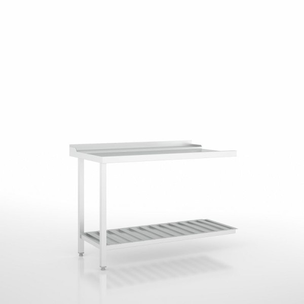 Ackermann Spülmaschinen Ablauftisch 1250x720x875 mm - H-Linie, Anbau links, Unterbau mit Ablagerosten, 9021225