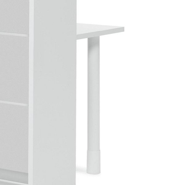 Deskin Stützfuß ELINUS, weiß gepulvert, Metall, Durchmesser 60 mm x H 695 - 755 mm, 257961