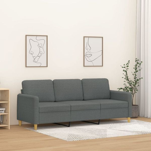 vidaXL 3-Sitzer-Sofa Dunkelgrau 180 cm Stoff, Top-Qualität, 359487