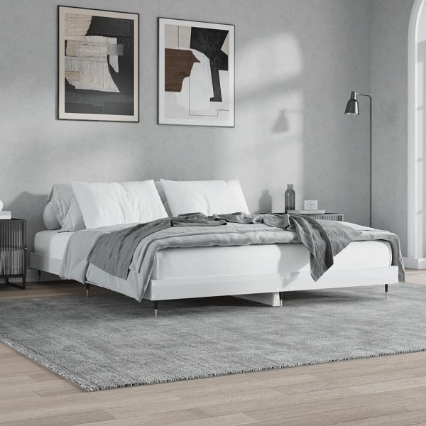 vidaXL Bettgestell Hochglanz-Weiß 140x200 cm Holzwerkstoff, 832143