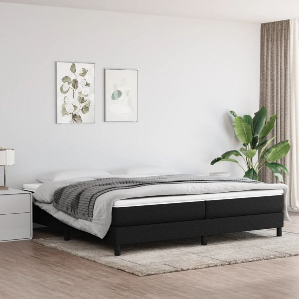 vidaXL Boxspringbett mit Matratze Schwarz 200x200 cm Stoff, 3144103