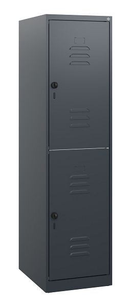 C+P Doppelstöckiger Spind Classic PLUS, 1530x400x500mm, 7016/7016, Drehriegel, 0803005-12 S10010