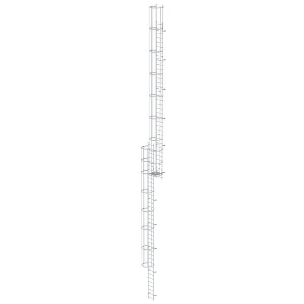 Munk Günzburger Steigtechnik Mehrzügige Steigleiter mit Rückenschutz (Bau) Aluminium blank 19,96m, 510175