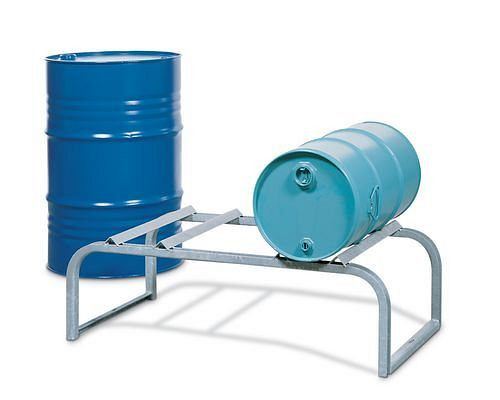 DENIOS Fassbock für 2 Fässer à 50 / 60 oder 200 Liter, verzinkt, 114527