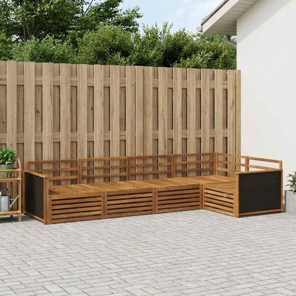 vidaXL Outdoor-Sofagarnitur 5-teilig Natur 323 x 164,5 x 73 cm, 3383342