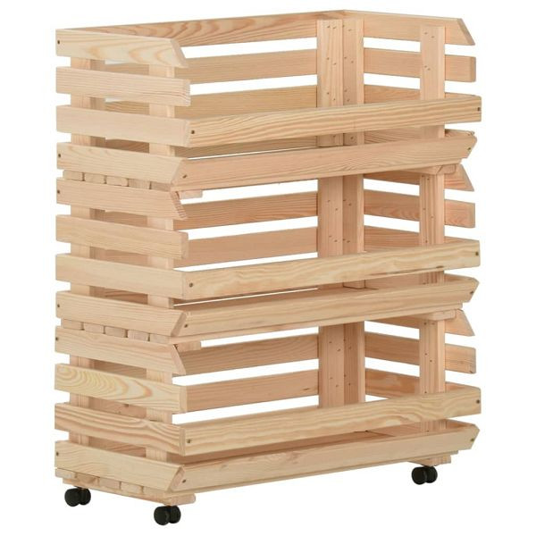 vidaXL Gemüsewagen 77x30x80 cm Massivholz Kiefer, 327327