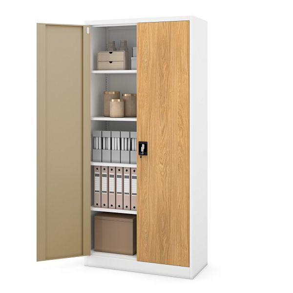 Jan Nowak Aktenschrank weiß/goldene Eiche: Eco Design JAN H 900 x 1950 x 400 mm, 1947