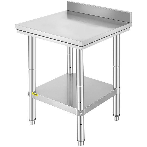 VEVOR 60x60cm Edelstahltisch Arbeitstisch Gastro Küchentisch Zerlegetisch 2x Schichten, 60X60X88CFGZTTZT1V0