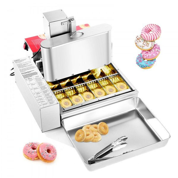 VEVOR Gewerbliche Donutmaschine, 6-reihig, 360 Stück/h, Edelstahl Fritteuse mit Intelligenter Steuerung, ZDHTTQJBPK6PR9HQ7002V2