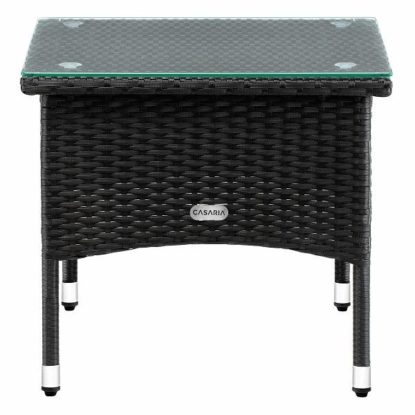 casaria Polyrattan Beistelltisch Schwarz 50x50x45cm, 102763, 4251779113774